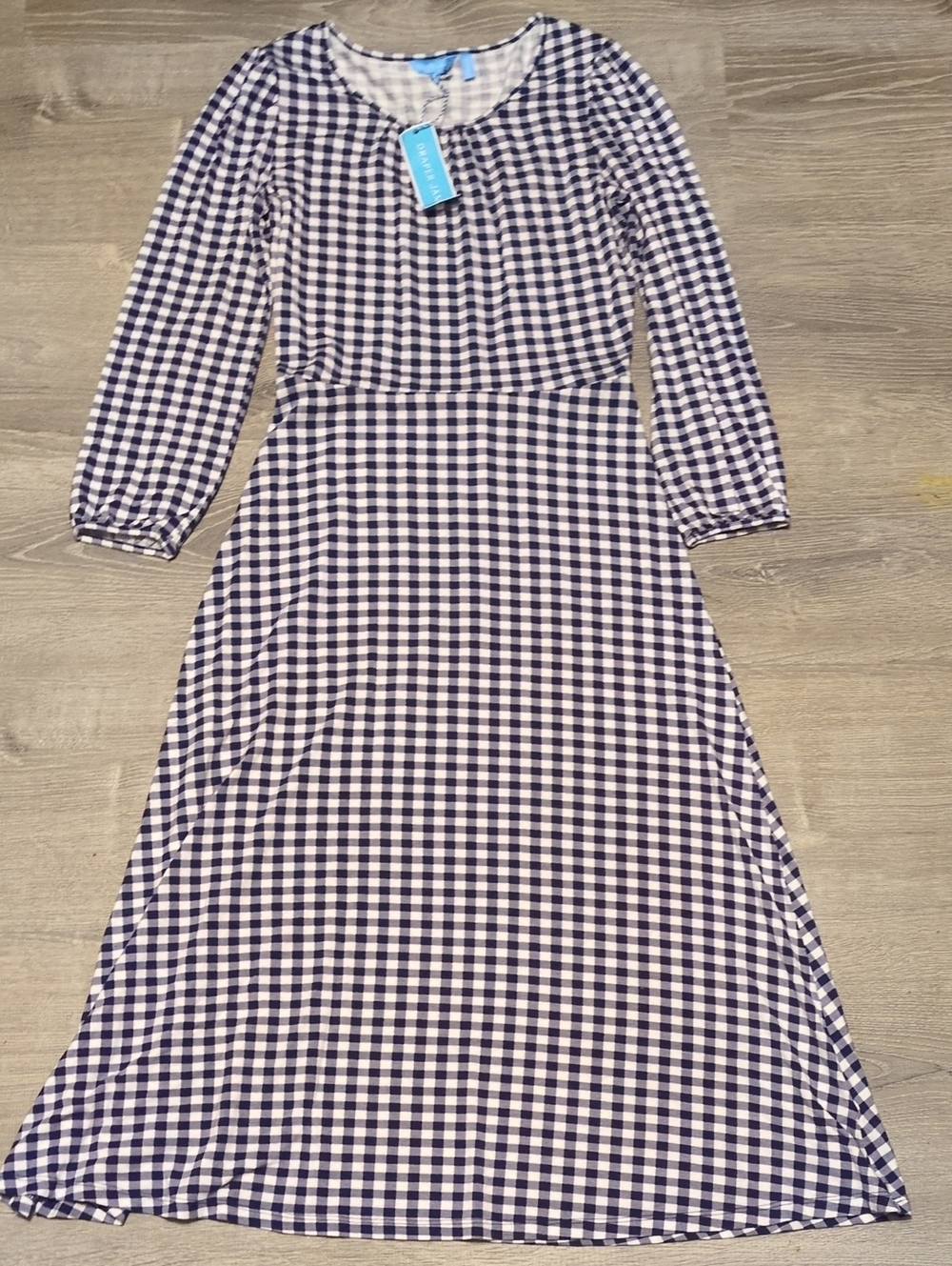 Draper Drames Gingham Fit and Flare Midi Dress Size Small